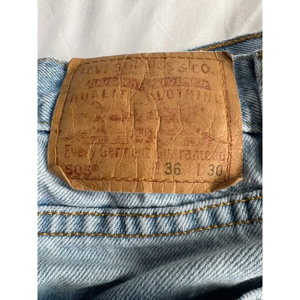 Vintage Levis 505 Orange Tab Jeans Mens 36x30 Made in Mexico Straight Leg 90s